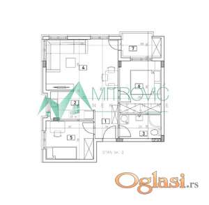 Na prodaju dvosoban stan u Adicama, površine 40m² 