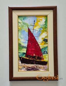 Ulje na platnu - Brod na moru 3, prelepa slika!