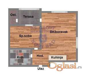 Odličan u izgradnji sa jednom spavaćom sobom! 33m2