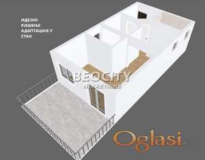 Obrenovac, Obrenovac (mesto), Majora Nebojše Tepavca, 44m2 Adaptacija u stan