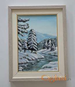 Ulje na platnu - Zimska tisina, prelepa slika!