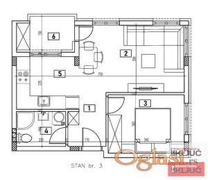 ADICE, 40m2, Dvosoban sa pdv