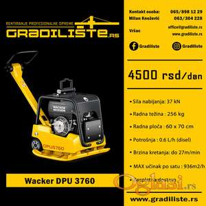 Vibro ploca - Wacker DPU 3760 - izdavanje