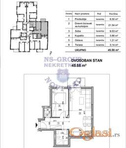 Izgradnja, dvosoban - 46m2