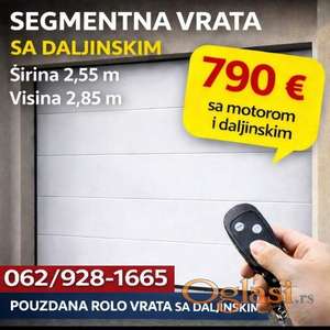 Segmentna rolo garažna vrata 2,55x285m sa daljinskim upravljačem