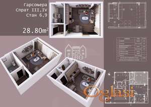 Nova garsonjera P=28.8m2, Durlan kod pijace ID#2474
