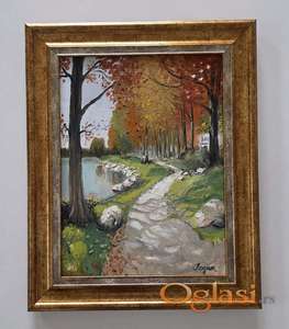 Ulje na platnu - Jesenji putic, prelepa slika!