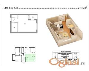 Novogradanja,garsonjera P=21m2 ID#2339
