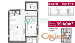 Novi Sad, Telep- Jednoiposoban stan u izgradnji 39m2