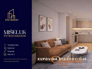 Trosoban stan 54m2 u izgradnji na Mišeluku sa PDV-om