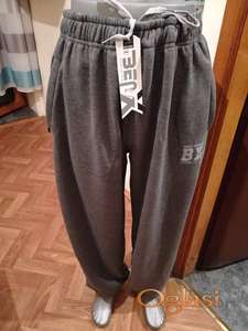 Odlicna muska pamucna trenerka donji deo Benx 4XL 5XL Siva Novo