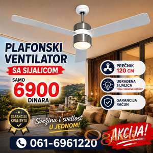 Plafonski ventilator Beli 3 elise 120 cm