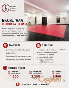 Iznajmljivanje termina za treninge u sali – NOVI SAD
