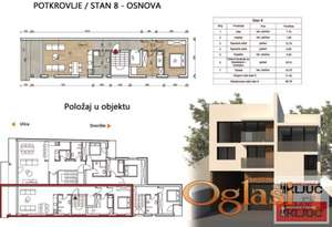 TELEP, 70m2 + krovna terasa, Trosoban sa pdv