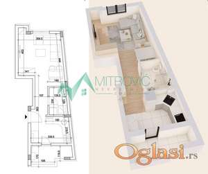 Centar, 33m2  jednosoban stan u izgradnji! 