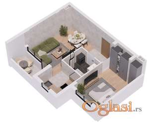 PRODAJA dvosobnog stana TELEP* 45m2* Povrat PDV-a