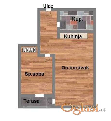Dvosoban 45m2 Telep