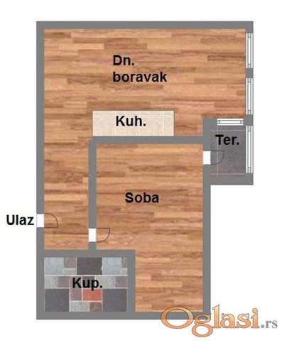 Dvosoban stan u izgradnji na Sajmu, 43m2