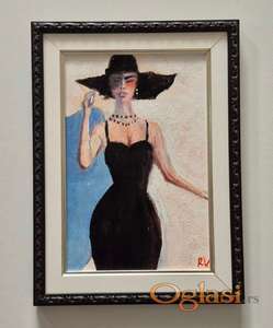 Ulje na platnu - Jedna dama, prelepa slika!