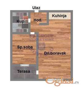 Dvosoban stan na Bulevaru Patrijarha Pavla, 45m2