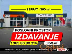 Poslovni prostor, Novi Sad (Veternik), glavni put, ceo sprat, terasa, parking, bez posrednika, može i manja kvadratura