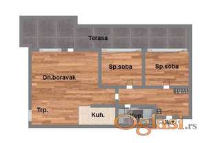 Trosoban, 57m2 Telep