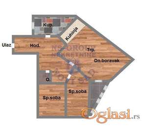 Trosoban stan na Telepu 75m2