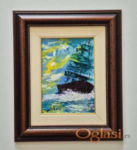 Ulje na platnu - Na nemirnom moru