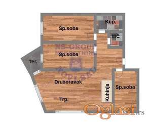 Četvorosoban stan u izgradnji, 68m2, Telep